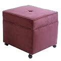 Microsuede File Storage Ottoman