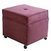 Microsuede File Storage Ottoman