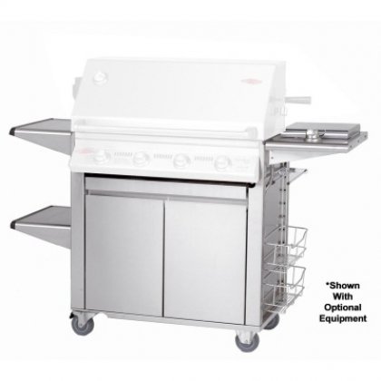 ALP22640 4 Burner Stainless Steel Cabinet Trolley with Two Side Shelves and Side Burner