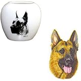 Full Color German Shepherd Pillow Vase, Porcelain by Rosalinde (4')