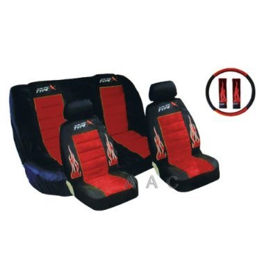 Type X Racing - Front & Rear Bucket Lowback Seat Covers - Red