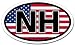 New Hampshire NH and US Flag Car Bumper Sticker Decal Oval