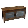 Wood TV Console with Full Doors - Brown