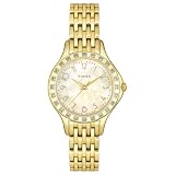 Timex Women's Diamond Accented Gold-Tone Stainless Steel Bracelet Watch #T2M573