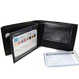 MEN'S BI-FOLD LEATHER WALLET W/COIN & PHOTO HOLDER