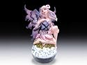 FAIRY w/ Purple DRAGON on Glass Ball Paperweight NEW Gift Boxed Highly Detailed