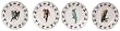 Artistically designed dinnerware parrots motif salad / dessert / sandwich plates 7.5" Set/4
