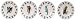 Artistically designed dinnerware parrots motif salad / dessert / sandwich plates 7.5" Set/4