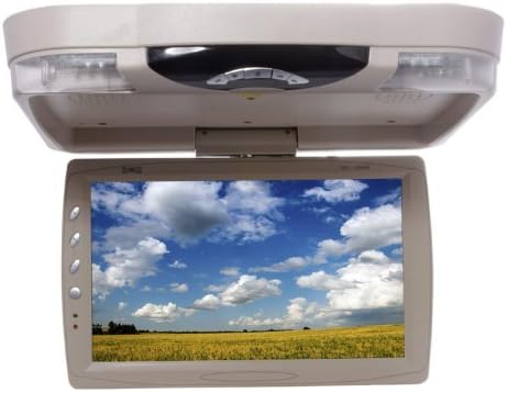 Absolute DFL1550IRC 15-Inch Flip Down Monitor with TFT Display, Built-in DVD Player, Game Function, USB/SD Card and IR Transmitter Function (Cream)