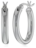 Sterling Silver 4mm Oval Hoop Earrings