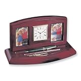 Wooden Pen Rest Frame and Desk Clock