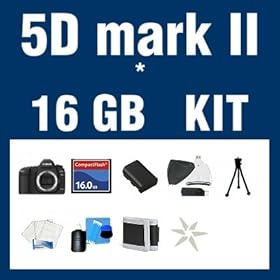 Canon EOS 5D Mark II 21.1 MP Digital SLR Camera + 16 GB Memory & Accessories Bundle