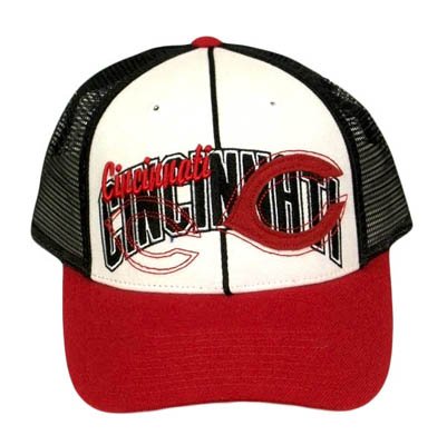 MLB CINCINNATI REDS TRUCKER MESH VINTAGE HAT CAP BLACK