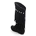 Refresh JOLIN-06 Women's Fringe Studded Flat Heel Zipper Under Knee High Boots