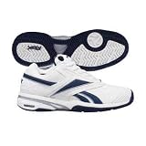 Men's Reebok Pump Net Pro Tennis Shoe-White/Athletic Navy/Silver