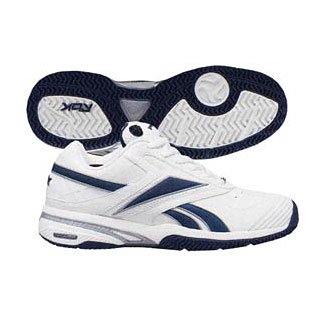 Men's Reebok Pump Net Pro Tennis Shoe-White/Athletic Navy/Silver