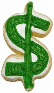 Large Dollar Sign Cookie Cutter - 5.25 Inches