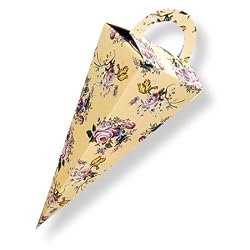 Yellow Chintz - Icicle Shaped Favor Boxes (set of 6)