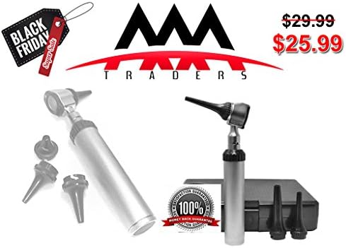 Otoscope Diagnostic Set with Case, Stainless Steel Silver