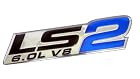 LS2 6.0L V8 Blue Engine Emblem Badge Highly Polished Aluminum Chrome Silver for GM General Motors Performance Chevy Chevrolet CHEVY CORVETTE SSR 2005 2006 05 06 PICK UP HOLDEN VAUXHALL CTSV Pontiac GTO Chevrolet Trailblazer SS 2006 2007 2008 2009 06 07 08 09 Saab 9-7X Aero