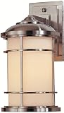 Lighthouse 1-light 14 Exterior Wall Lamp in Brushed Steel