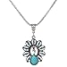 MENGDA Jewelry Peacock Turquoises Pendant Earrings Necklace Set for Womens Girls