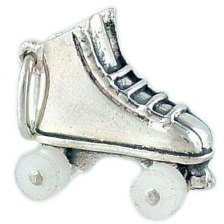 Roller Girls Skate 925 Sterling Silver Movable Traditional Charm or Pendant