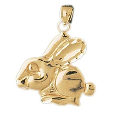 Cheap Girls Jewelry Dazzlers Solid 14k Gold Rabbit Charm Pendant Available in three colors from jewelsberry (weights: 2.8 grams only) For Sale