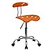 Flash Furniture Elliott Vibrant Orange and Chrome Swivel Task Office Chair with Tractor Seat