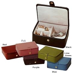 Budd Leather 542559L-39 Lizard Print Small Jewelry Box - Lime Green
