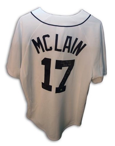 Denny McLain Hand Signed A.L.Detroit Tigers White Jersey Inscribed 
