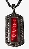 Men's RED 3 DIGIT LED DOG TAG Punk Rock Metal