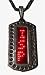 Men's RED 3 DIGIT LED DOG TAG Punk Rock Metal