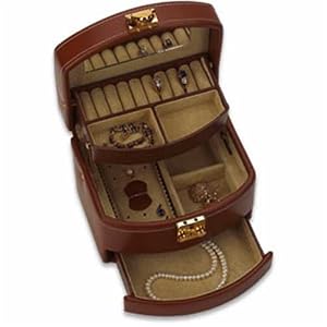 Tri-level Leather Jewelry Case