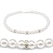 Genuine Swarovski Crystal Pearl Necklace with Rondelle - White (8mm)