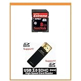 NEW SanDisk 8GB Extreme Class10 SDHC Memory Card (Bulk Package) + USB2.0 High Speed Card Reader