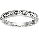 Sterling Silver Diamond "Je T'aime" Ring, Size 7