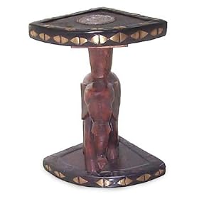 Mahogany table, 'Elephant Pageantry' by NOVICA