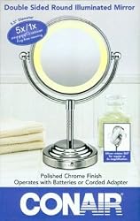 Conair Classique Double-Sided Lighted Makeup Mirror with 5x Magnification