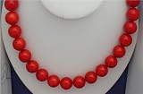 GEMSTONES BEADED NECKLACES ,MOTHER OF PEARL BASED,CORAL MB119