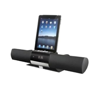 Q.Media QSB-500 Design iPad/iPhone/iPod-Docking-Station 2.2. Soundsystem mit Radio (Uhr mit Alarmfunktion, Subwoofer)