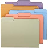 Smead 1/3-Cut File Folders, Letter Size, Pastel Assorted Colors, 100 Per Box (11953)