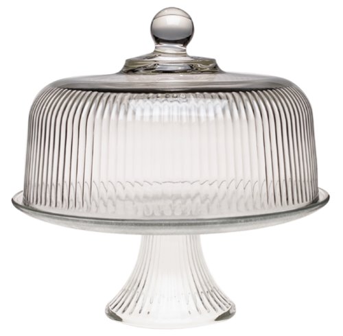 Anchor Hocking Monaco Cake Set with Ribbed Dome