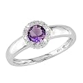 14K White Gold Amethyst and Diamond Cocktail Ring