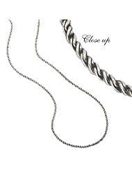 Enchanta Collection Oxidized sterling silver 1.5mm twisted rope chain 18 inches long