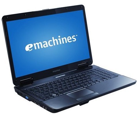 Acer Emachines Laptop Pc with Intel Dual Core T4400 2.2ghz Windows 7 Home Premium 3gb Ddr2 250gb 5400 RPM Sata Supermulti 8x Dvd+ Burner with Double Layer Support 802.11b/g/n 15.6 Hd Widescreen High-brightness LCD Display 1366 X 768 5-in-1 Digital Media Reader Intel Graphics Media Accelerator 4500m with 1695 Mb Video Memory 2 X USB 2.0 Ports, 1 X VGA Connector, 1 X Headphone/speaker/line-out Jack, 1 X Microphone-in Jack, 1 X Rj-45 Port, 1 X Dc-in Jack for Ac Adapter 6-cell Lithium-ion Battery (Up to 2.5 Hours) (Black)