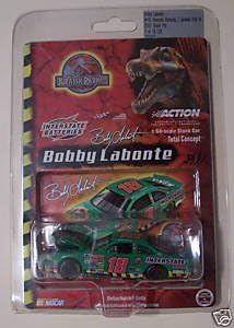 2001 Bobby Labonte #18 Interstate Batteries Jurassic Park III 2001 Pontiac Grand Prix Action Racing Collectables 1/64 Scale Hood Open Diecast Limited Production