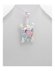 Turtle Shell Pendant Necklace In 92.5 Sterling Silver