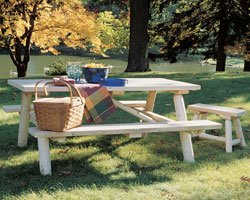 Kitchen: Log Picnic Table