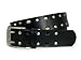 Two Row Circle Studded and Oval Cut-out Holes Leather Belt